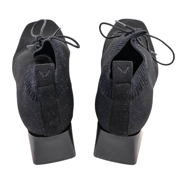 Vivaia Black Square-Toe Heeled Oxfords