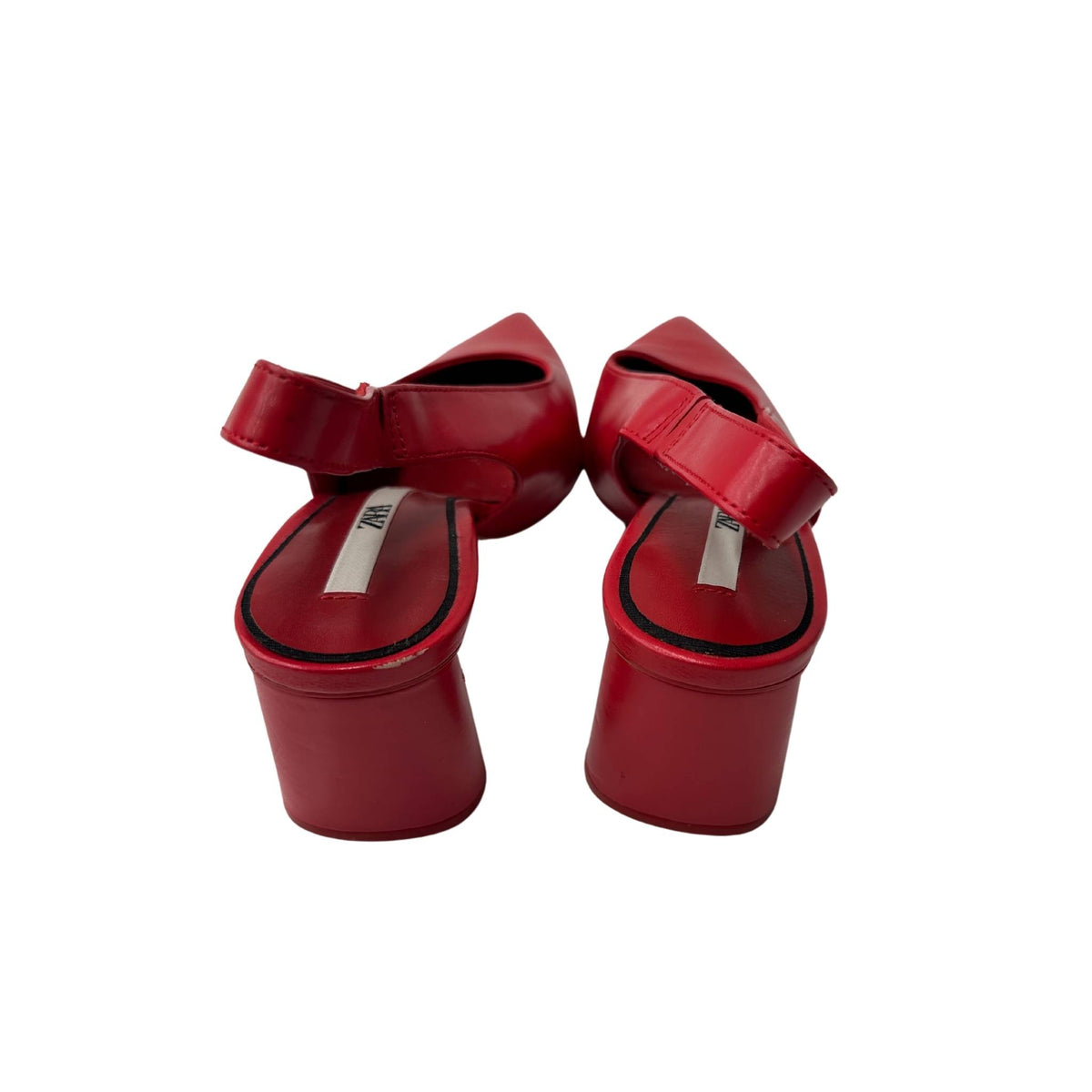 Zara Red Slingback Block Heels