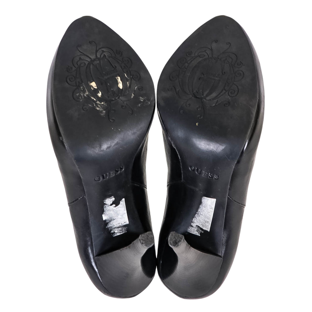 Guess Black Leather Ankle Boots
