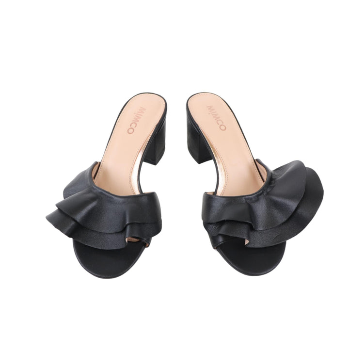 Mimco Black Heels with Frill