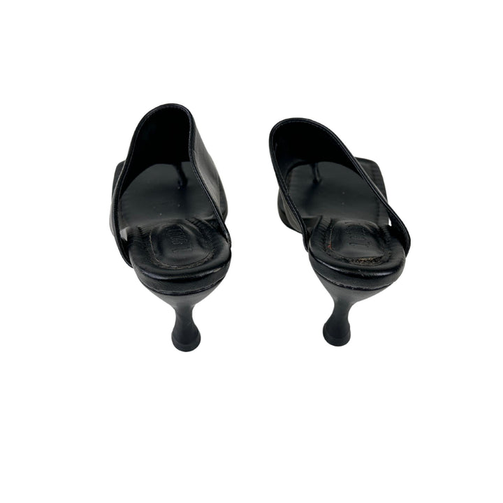 Z_Code_Z Black Squared Toe Sandal Heels