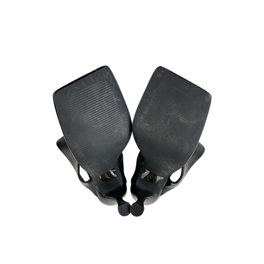 Z_Code_Z Black Squared Toe Sandal Heels