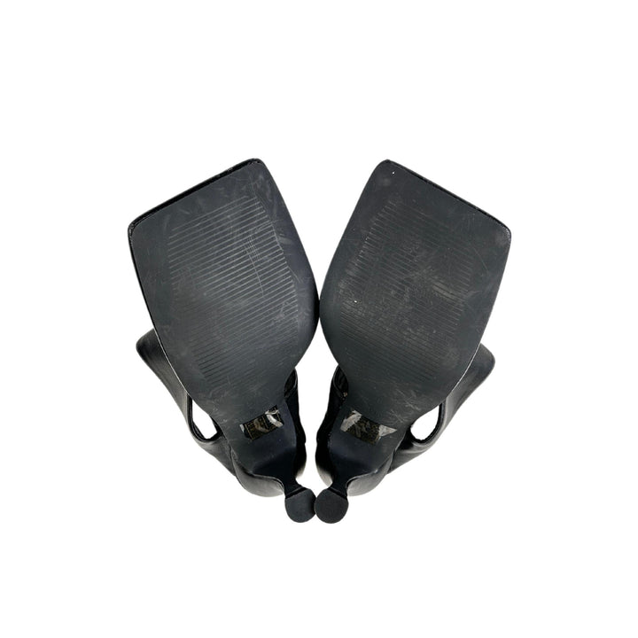 Z_Code_Z Black Squared Toe Sandal Heels
