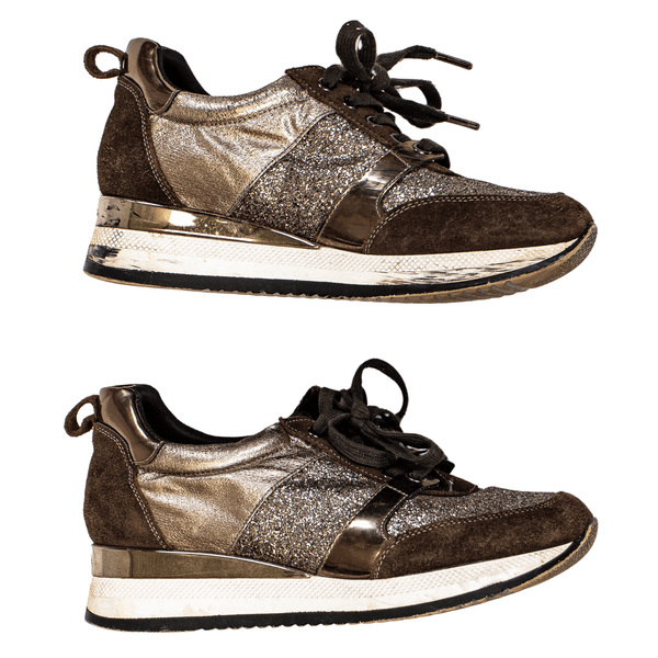 Carvela Bronze Glitter Sneakers - Size 38