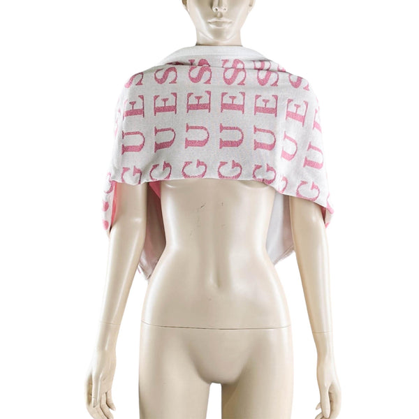 Guess White/Pink Scarf