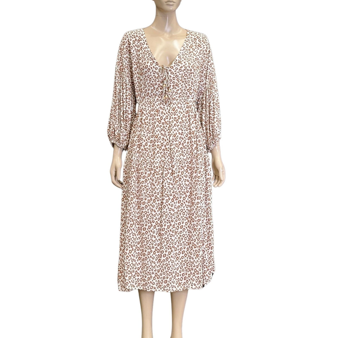 Iris Maxi the Label Brown\White Leopard Print Dress