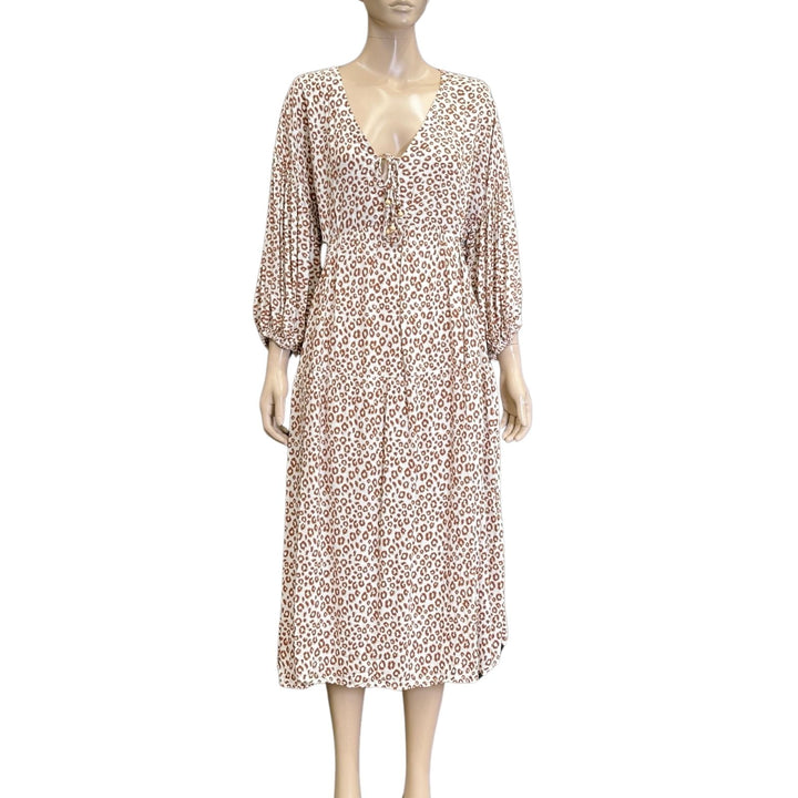 Iris Maxi the Label Brown\White Leopard Print Dress