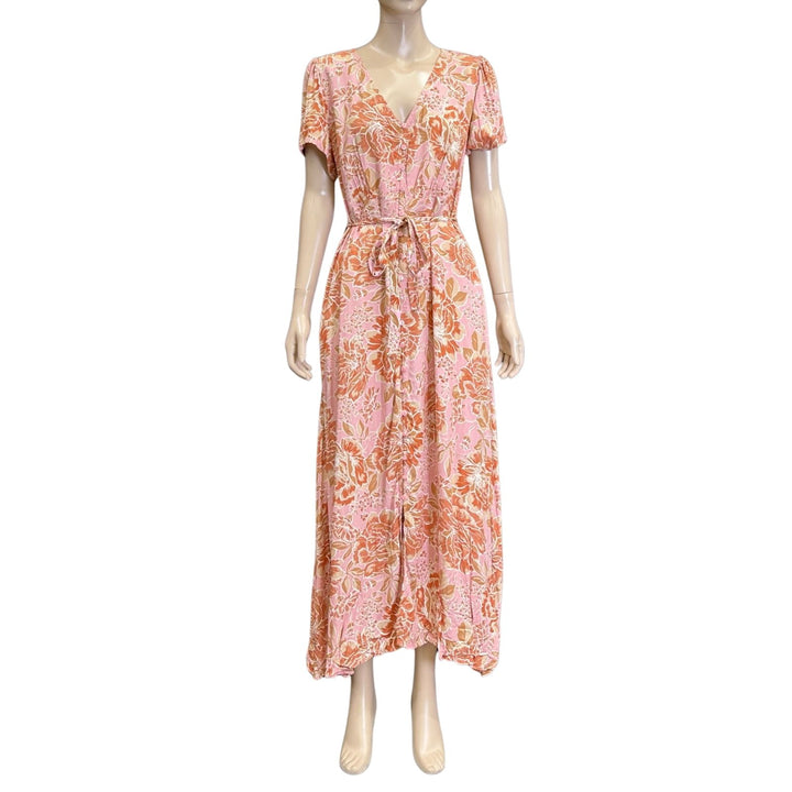 Valeria Label Orange/Pink Floral Maxi Dress