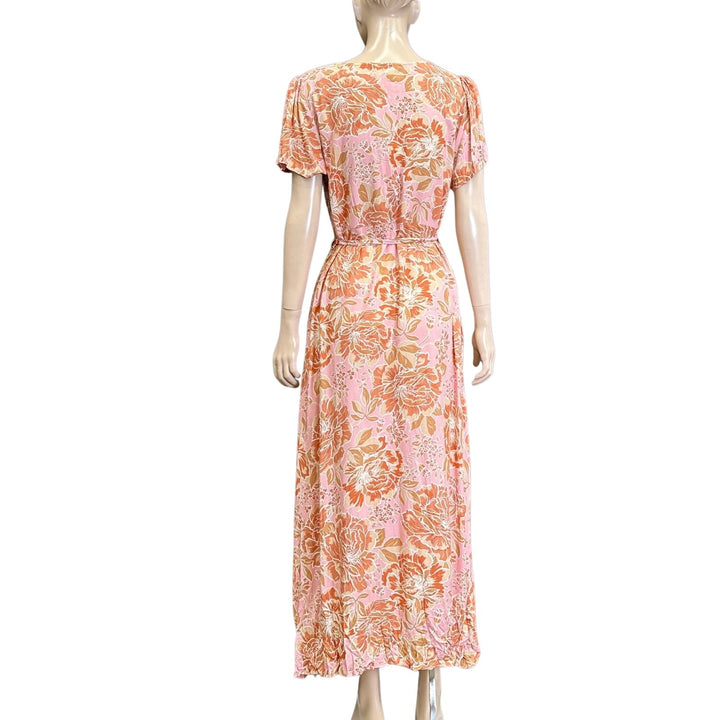 Valeria Label Orange/Pink Floral Maxi Dress