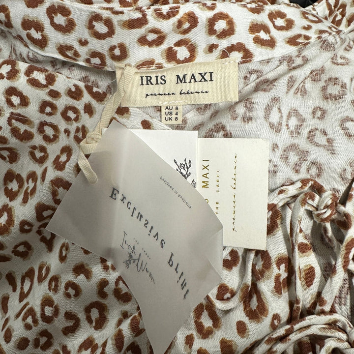 Iris Maxi the Label Brown\White Leopard Print Dress
