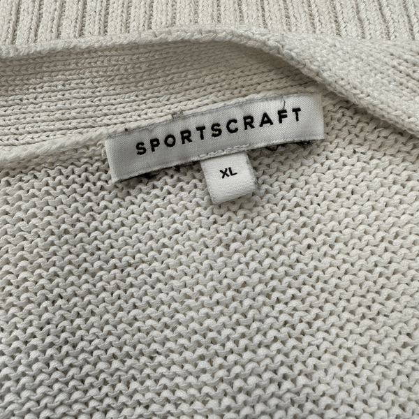 Sportscraft White Knitted Jacket - Size XL