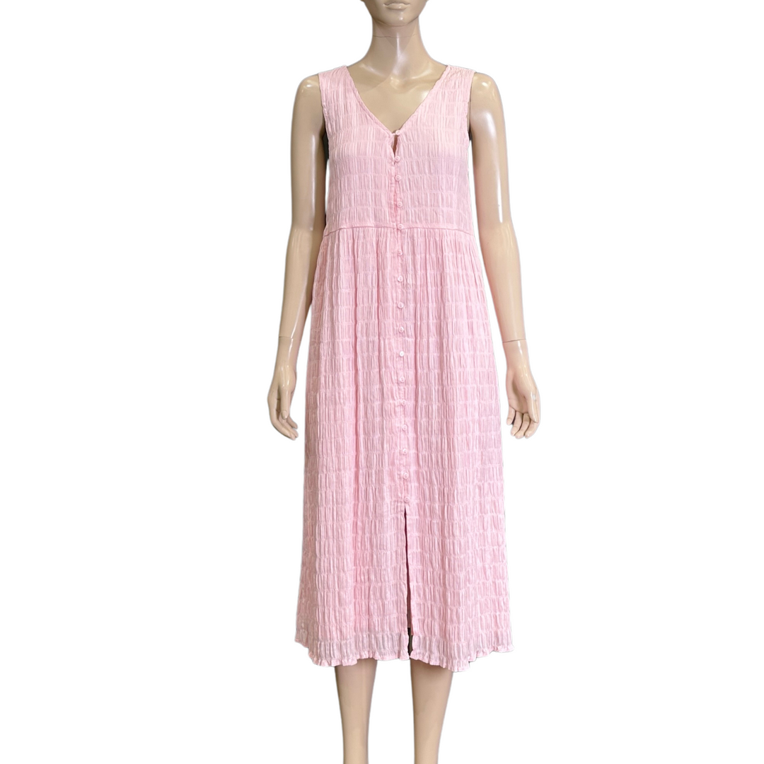 Delilah Pink Sleeve Button Up Maxi Dress