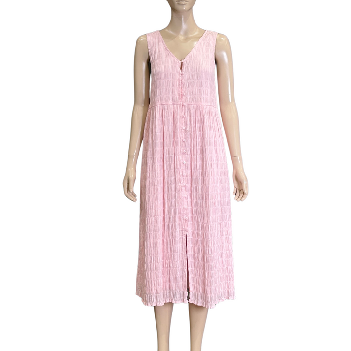 Delilah Pink Sleeve Button Up Maxi Dress