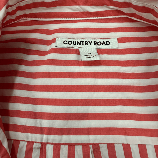 Country Road Pink Stripe Shirt - Size 10