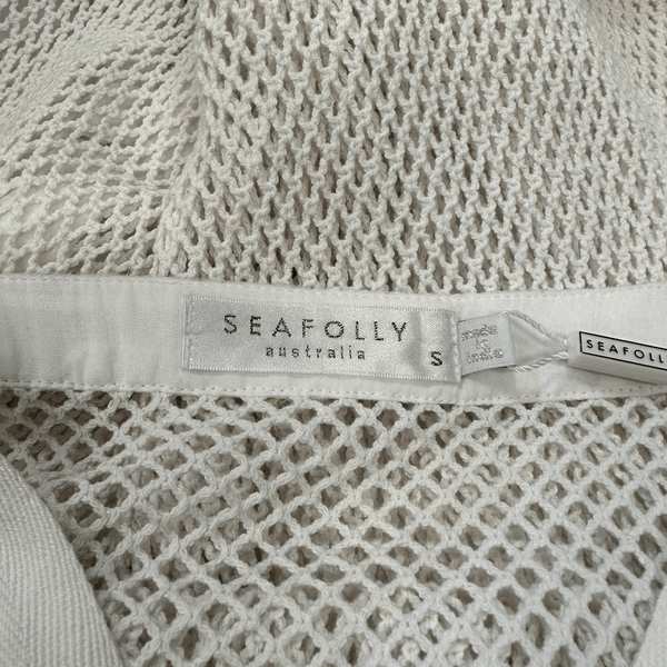 Seafolly White Maxi Knit Cover Up  - Size S