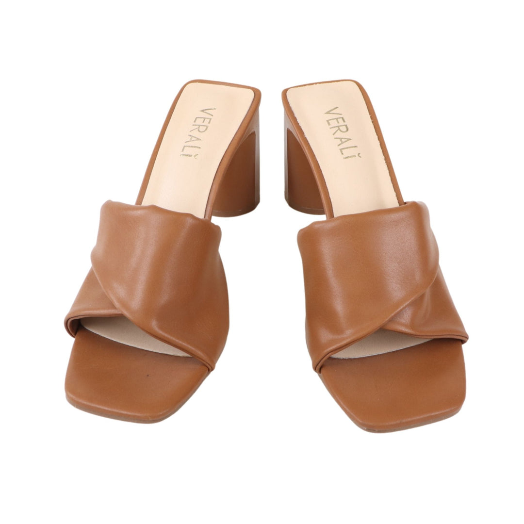 Verali Brown Open-toed Wedge Heels