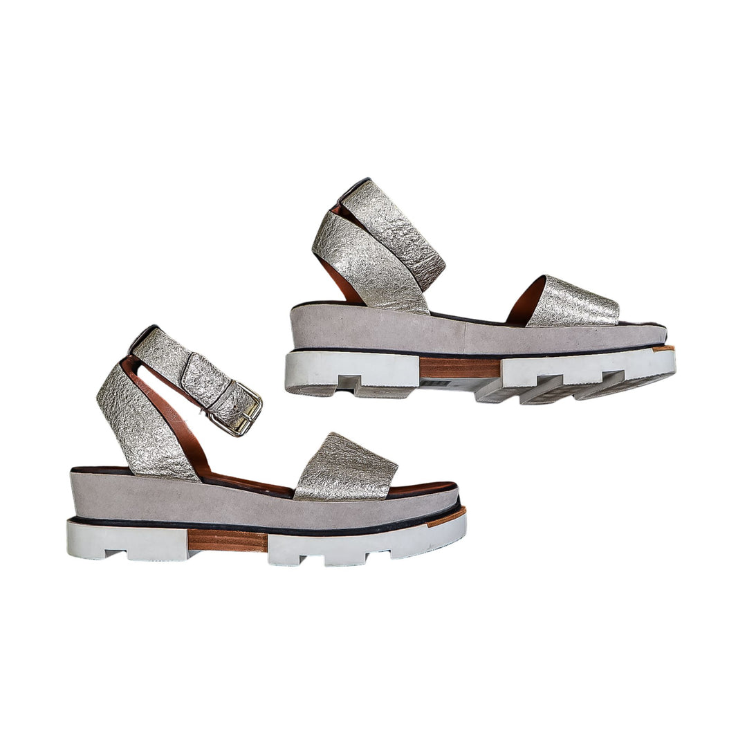 Elvio Zanon Silver Sandals