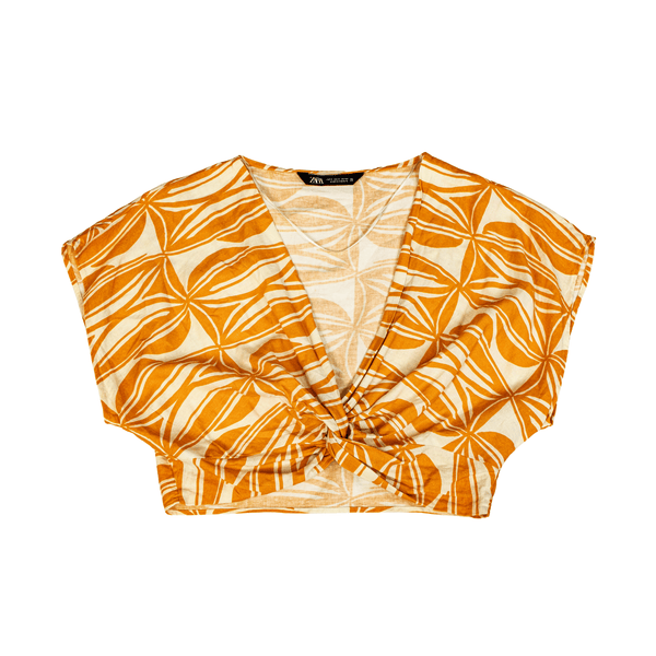 Zara Orange Crop Top - Size S