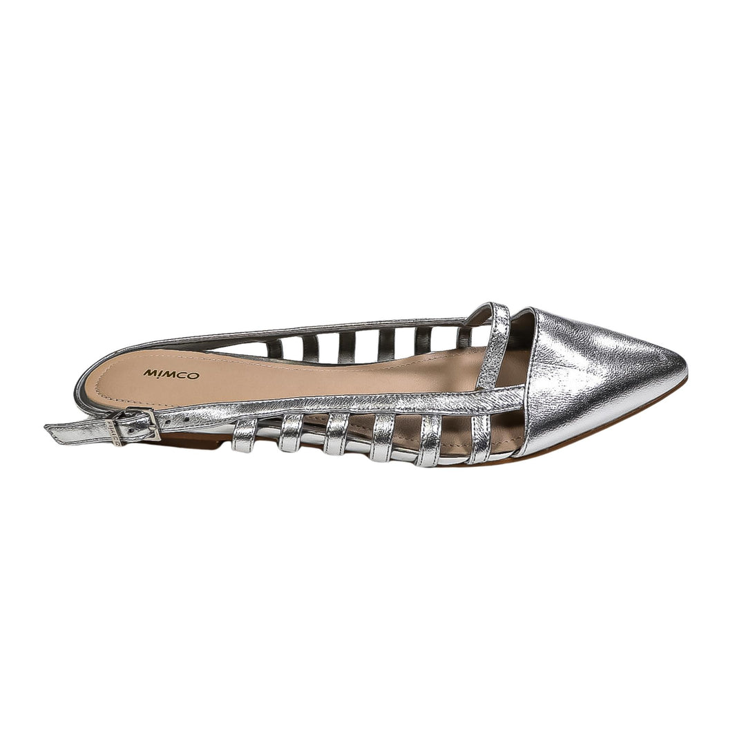 Mimco Silver Slingback Flats