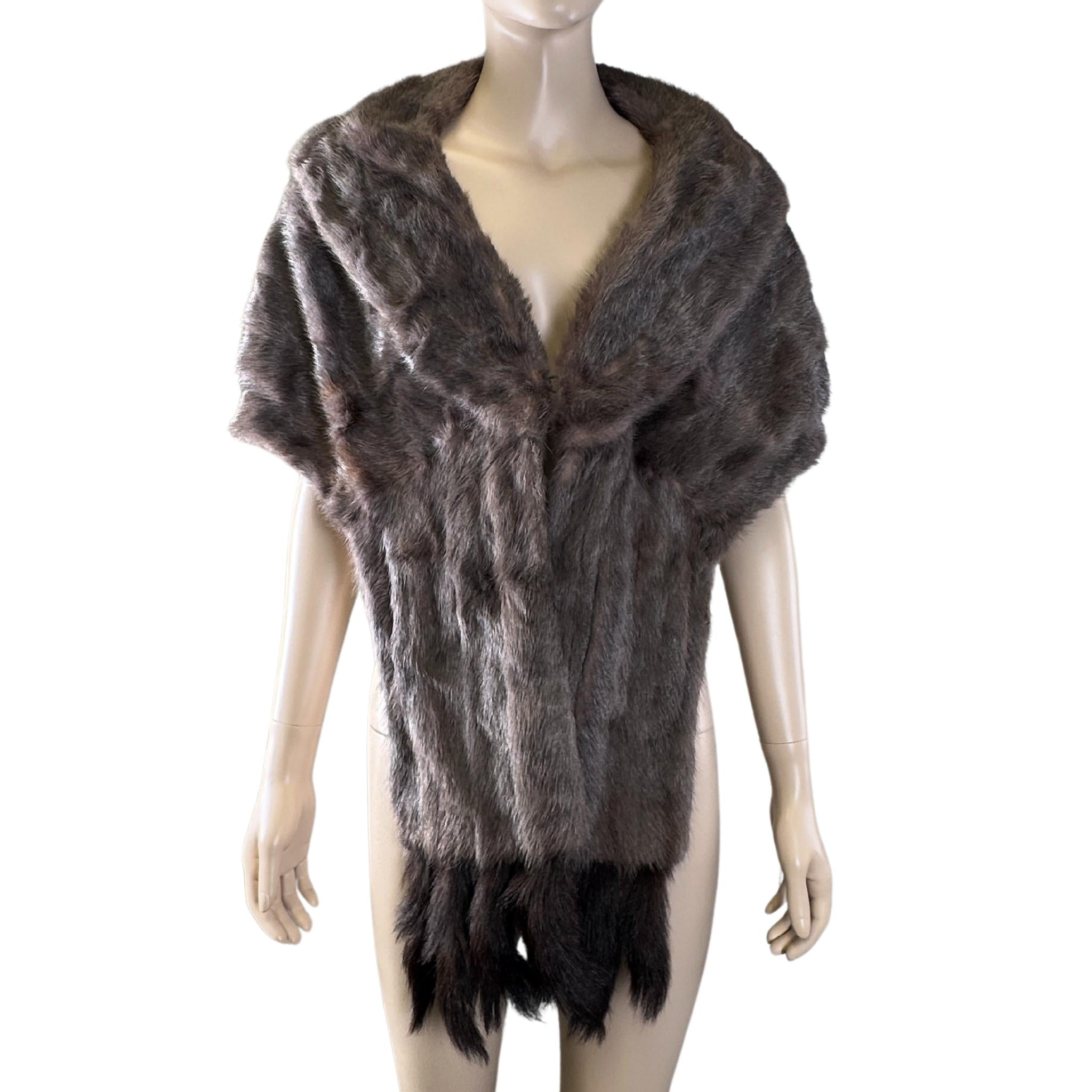 Vintage cheapest fur shawl