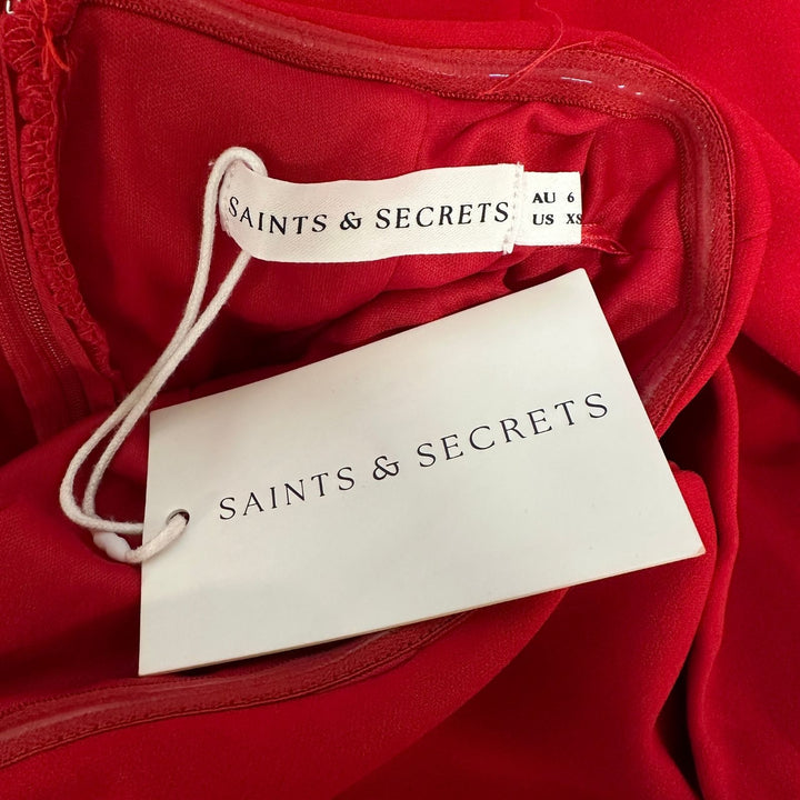 Saints & Secrets Red Short Sleeve Maxi Dress