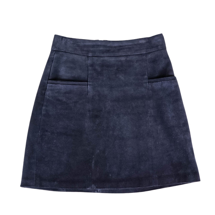 Viktoria & Woods Navy Leather Mini Skirt