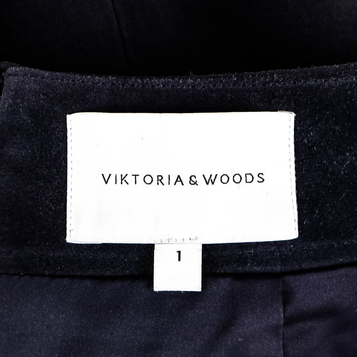 Viktoria & Woods Navy Leather Mini Skirt