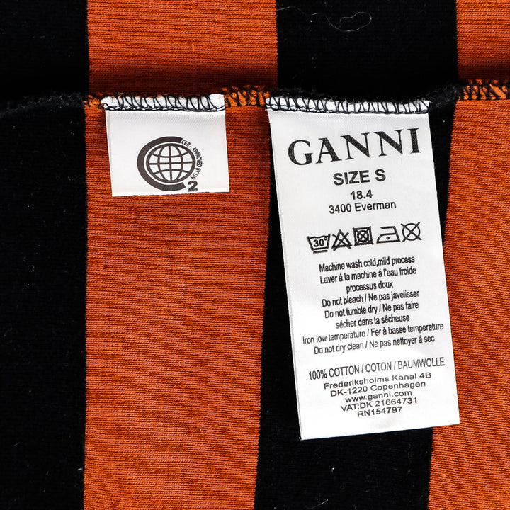 Ganni Brown/Black Stripe Tshirt