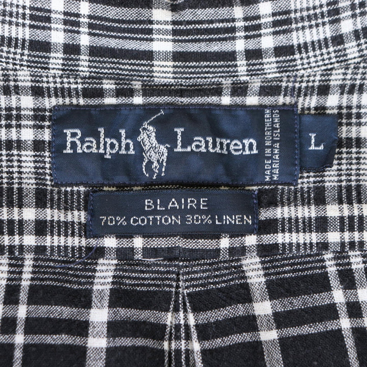 Ralph Lauren Black/White Plaid Long Sleeve Shirt