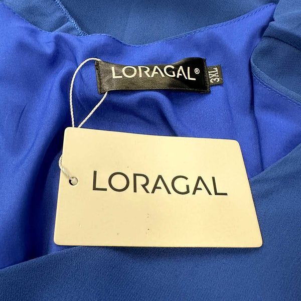 Loragal Blue Waterfall Layered Midi Dress