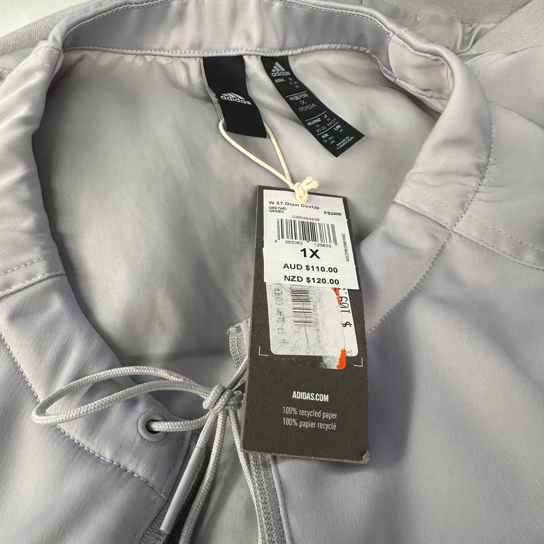 Adidas Light Gray Zip Up Long Sleeve Jacket