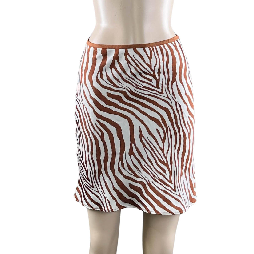 Alice In The Eve Brown Zebra Print Mini Skirt