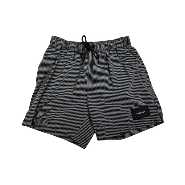 Calvin Klein Black/Grey Striped Swim Shorts
