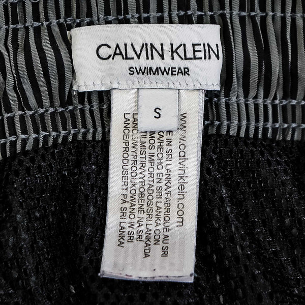Calvin Klein Black/Grey Striped Swim Shorts