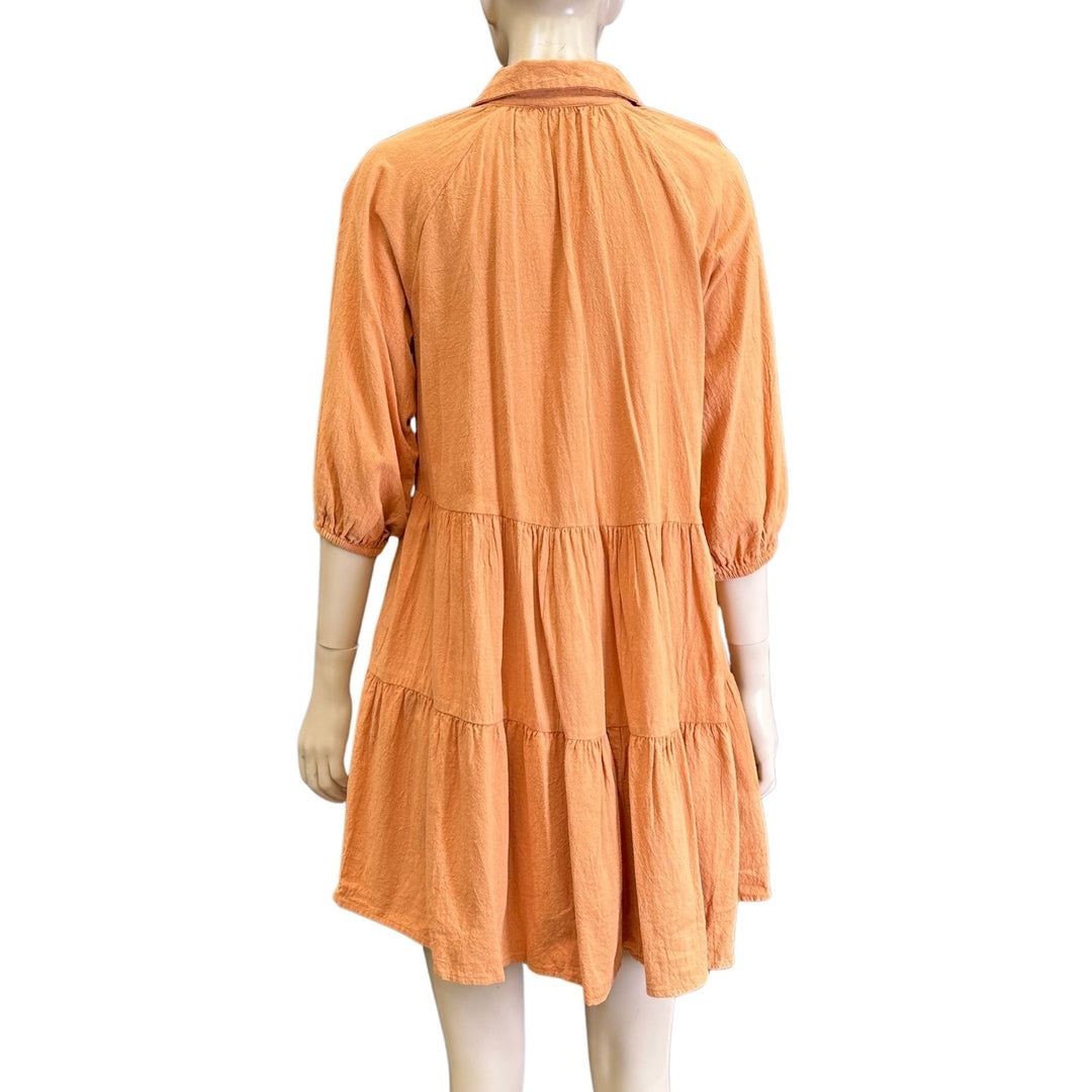 Ebby & I Brown Long Sleeve Mini Dress