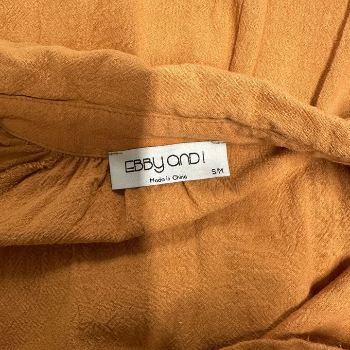 Ebby & I Brown Long Sleeve Mini Dress