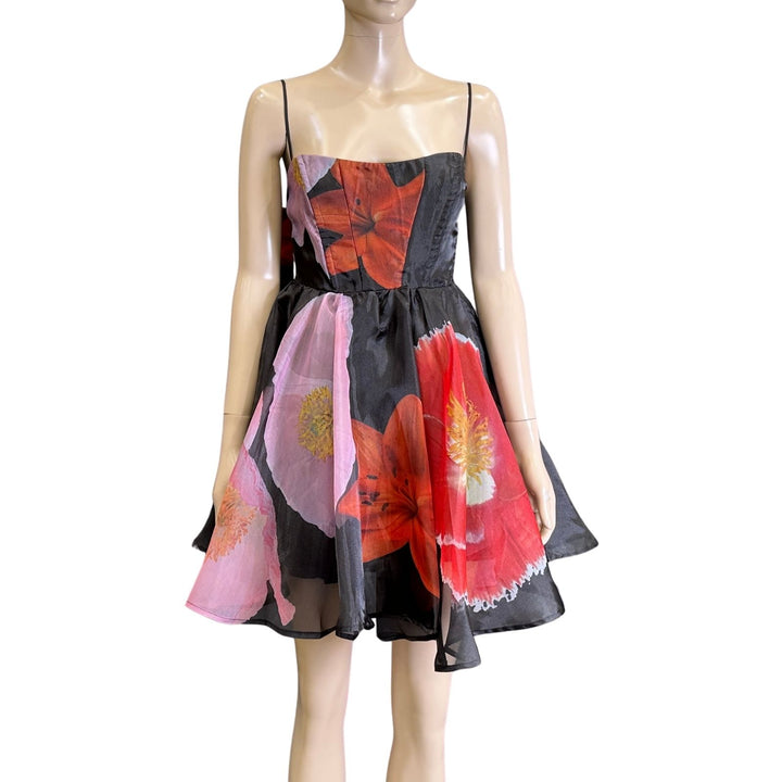 Angel Biba Black Floral Mini Dress