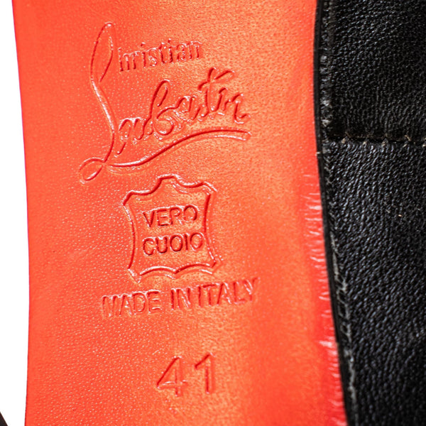 Christian Louboutin 'Very Privè' Black Leather Peep Toe Pump