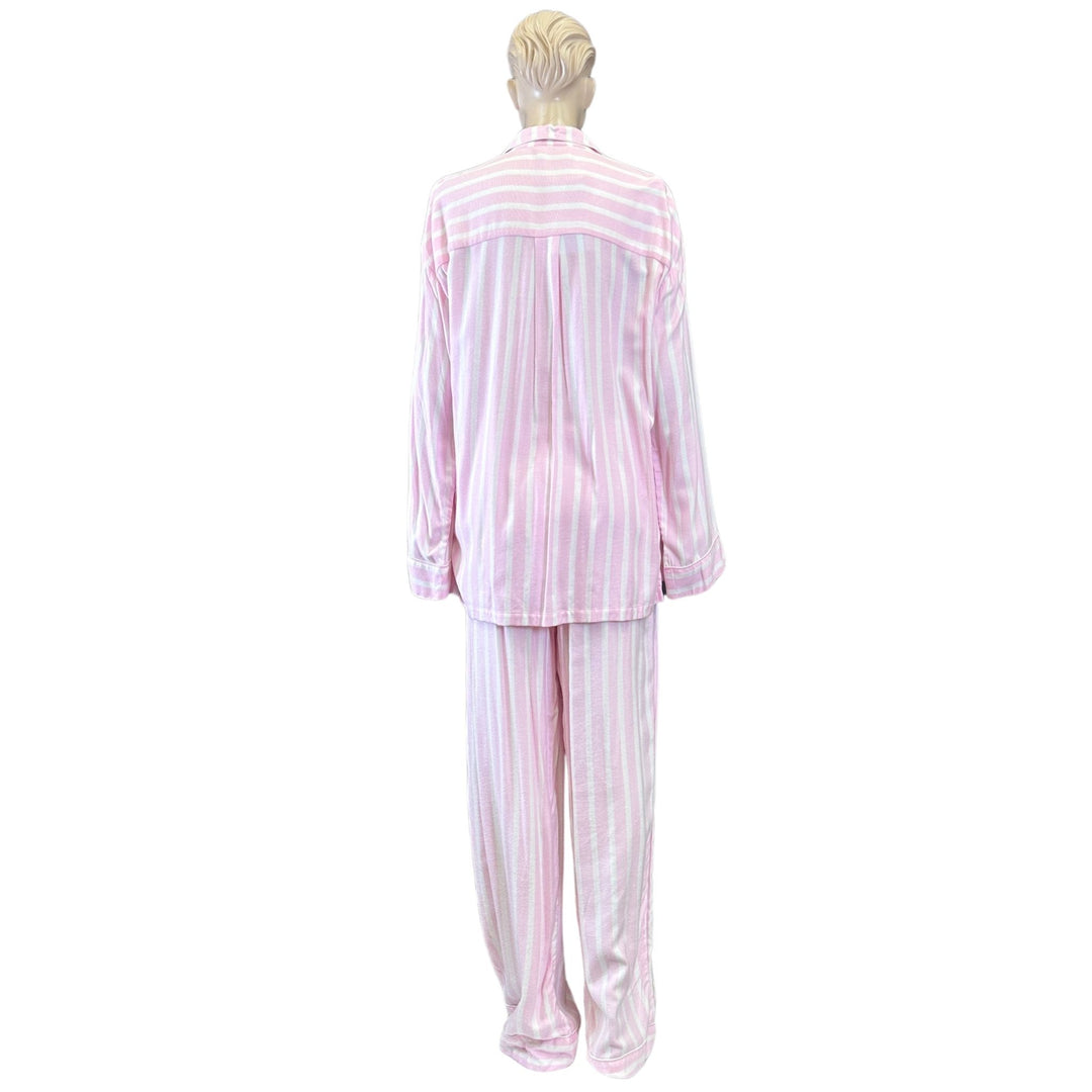 Peter Alexander White/Pink Stripe Pyjamas Set
