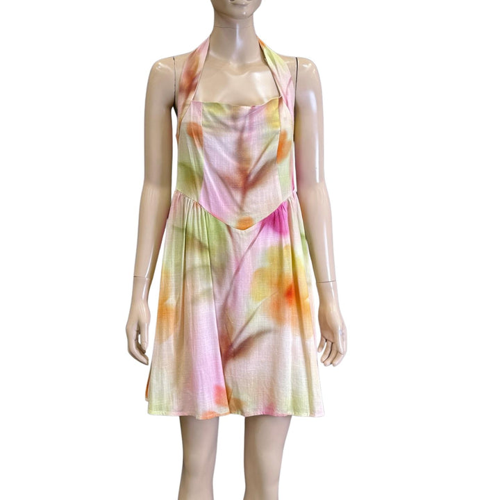 White Closet Mault Colour Halter Midi Dress