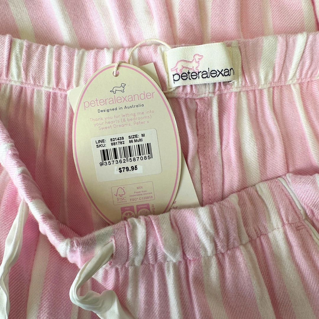 Peter Alexander White/Pink Stripe Pyjamas Set