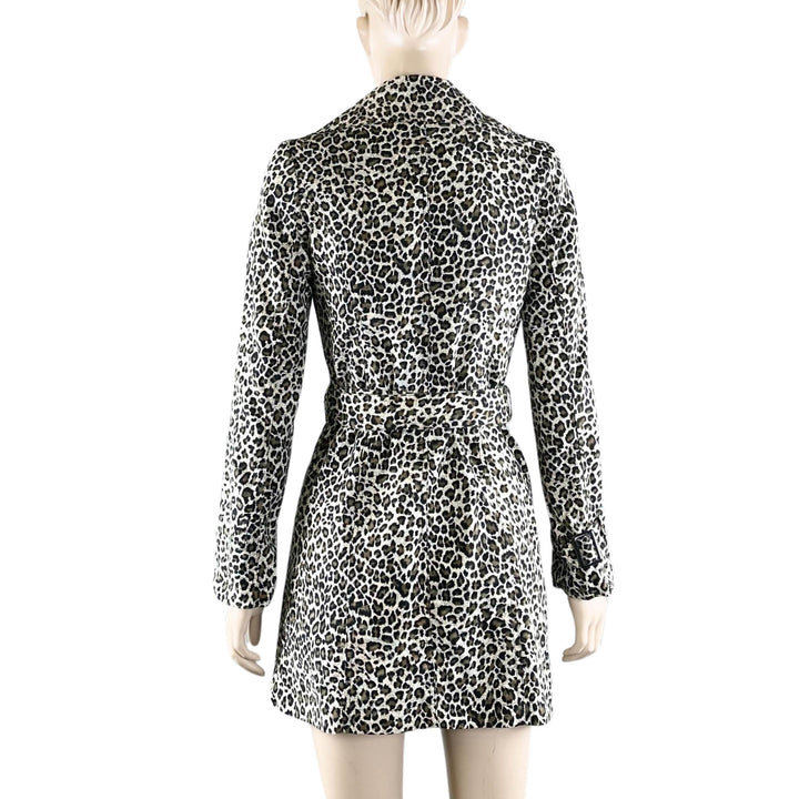 Cashmere Brown Leopard Print Trench Coat