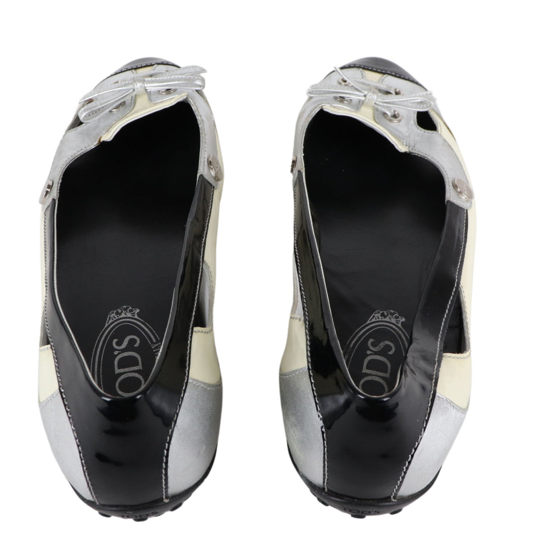 Tods White/Black Ballet Flats Shoes