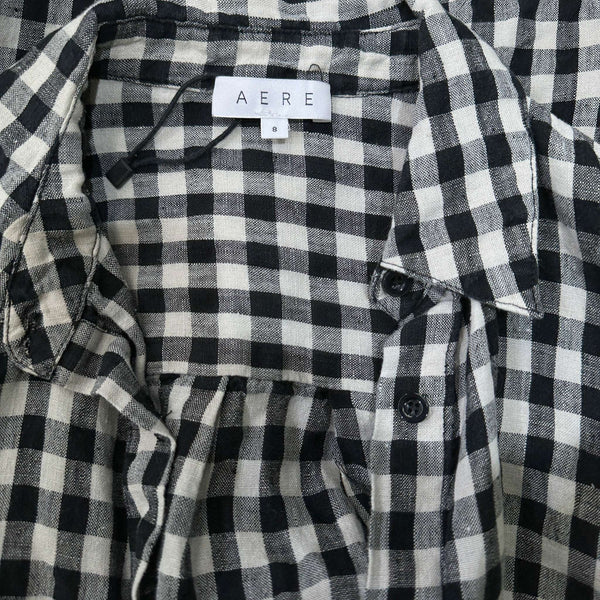 Aere Black and White Plaid Button Up Shirt