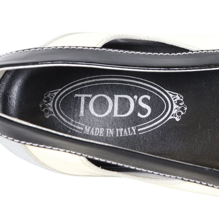 Tods White/Black Ballet Flats Shoes