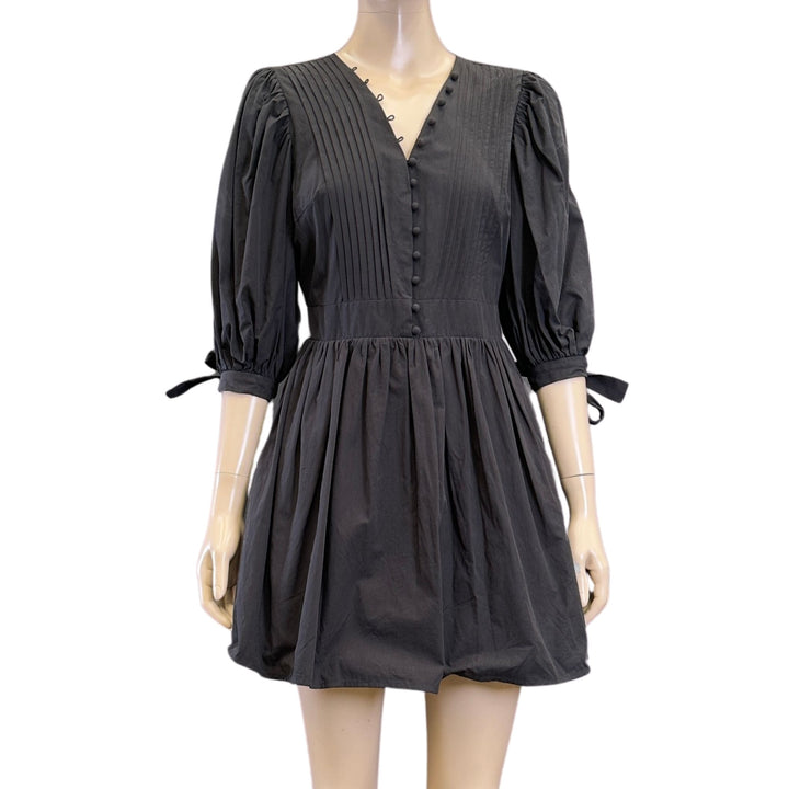 Showpo Black Puff Sleeve Mini Dress