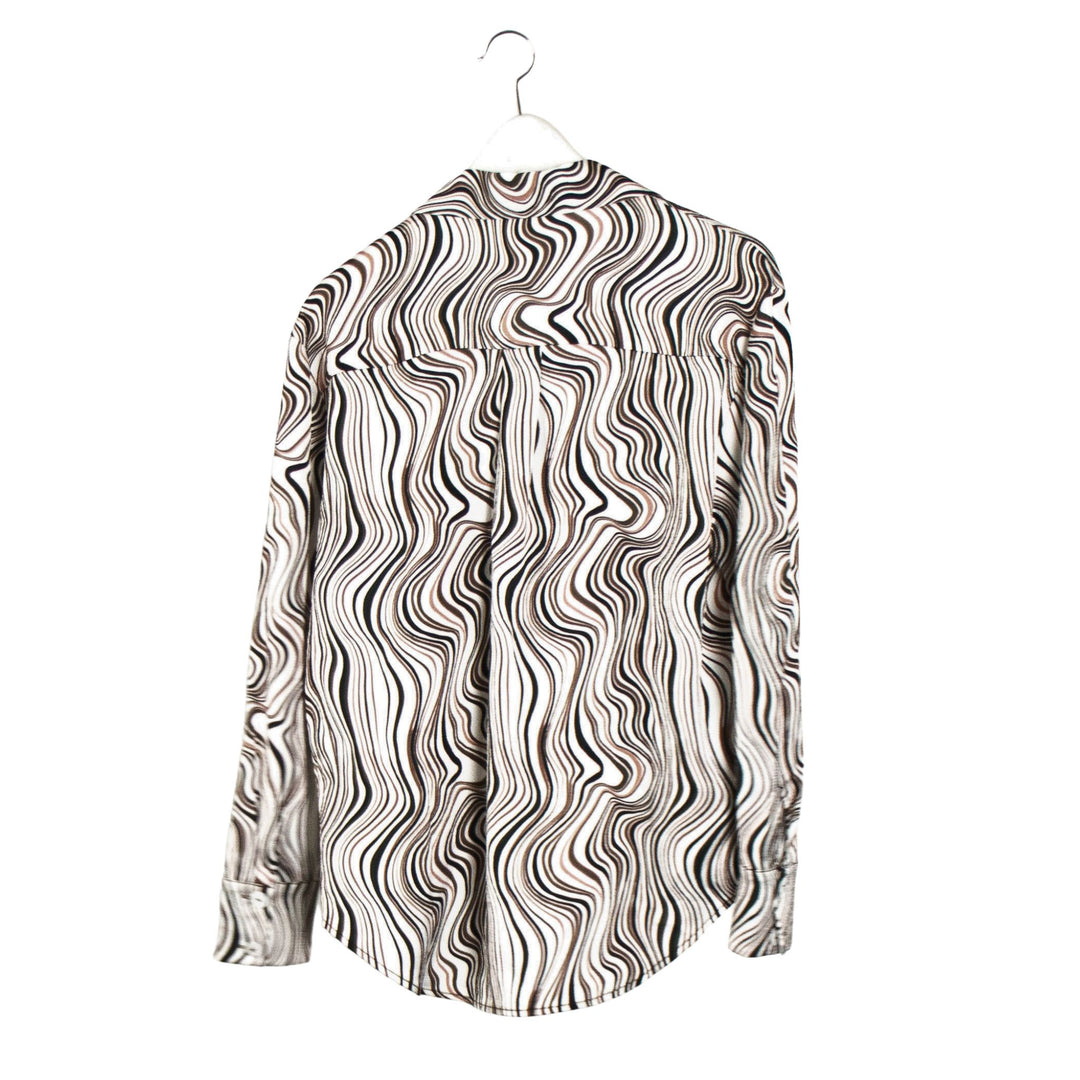 C/MEO Collective White/Brown Swirl Print Blouse