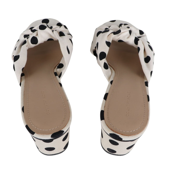 Country Road Black/White Dotted Heel Shoes