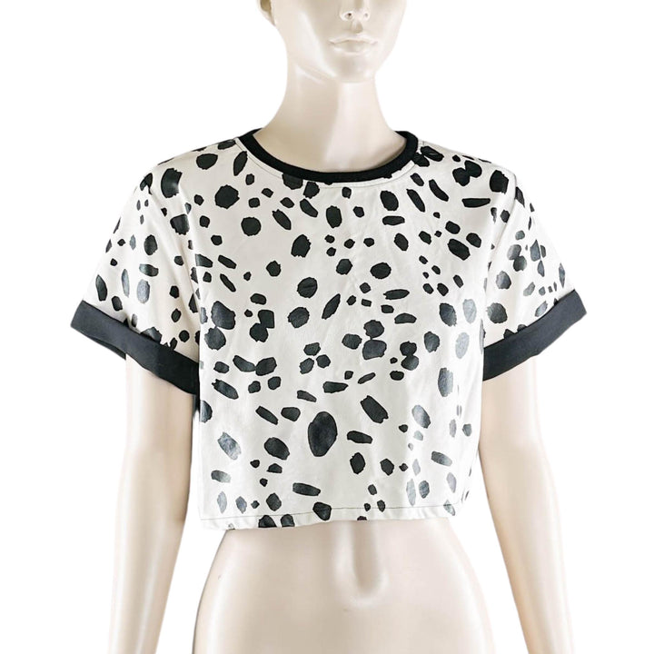 Paint it Red Dalmatian Print Crop Top