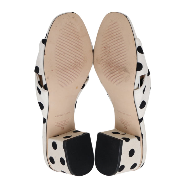 Country Road Black/White Dotted Heel Shoes